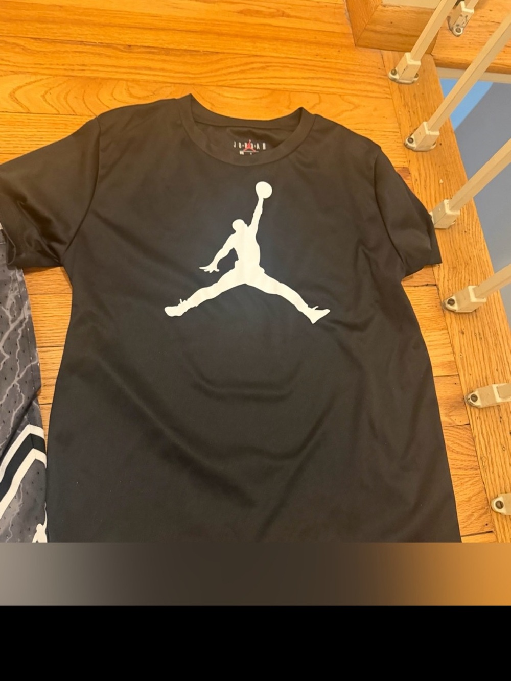 Jordan Black Short-Sleeve Tee with White Jumpman